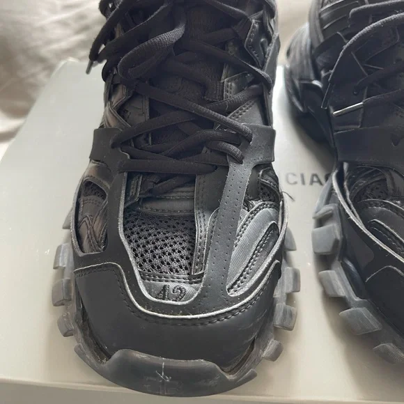 Men Balenciaga Track Sneaker Black/Black Clear size 42 (9) - Picture 4 of 12